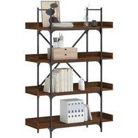 Berkfield Home Bookcase 4-Tier Brown Oak 100x33x145.5 cm Engineered Wood