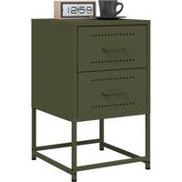 Berkfield Home Bedside Cabinets 2 pcs Olive Green 36x39x60.5 cm Steel