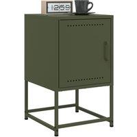 Berkfield Home Bedside Cabinets 2 pcs Olive Green 36x39x60.5 cm Steel