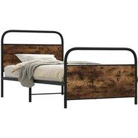 Berkfield Home Bed Frame Without Mattress 107x203 cm Smoked Oak Engineered Wood in Brown