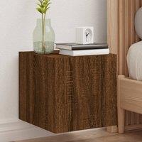 Berkfield Home TV Wall Cabinets with LED Lights 2 pcs Brown Oak 30.5x35x30 cm