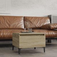 Berkfield Home Side Table Sonoma Oak 50x46x35 cm Engineered Wood in Brown | Size: 50 x 46 x 35 cm