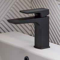 Nes Home Bathroom Mono Basin Sink Mixer Tap Matte Black Brass Faucet & Waste