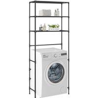 3-Tier Storage Rack over Laundry Machine Black 69x28x169 cm