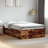 Bed Frame without Mattress Smoked Oak 140x200 cm