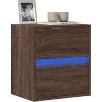 Berkfield Home TV Wall Cabinet with LED Lights Brown Oak 41x31x45 cm | Size: 41 x 31 x 45 cm