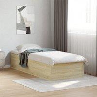 Bed Frame without Mattress Sonoma Oak 75x190 cm Small Single Engineered Wood