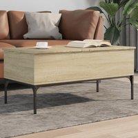 Berkfield Home Coffee Table Sonoma Oak 100x50x45 cm Engineered Wood & Metal in Brown | Size: 100 x 50 x 45 cm