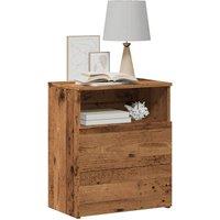 Berkfield Home Bedside Cabinet Old Wood 50x32x60cm Engineered Wood in Brown | Size: 50 x 32 x 60 cm