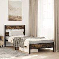 Berkfield Home Bed Frame without Mattress with Headboard Sonoma Oak 90x190 cm Single in Brown