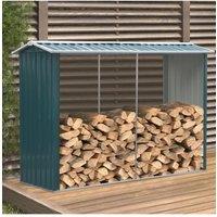 Anthracite Outdoor Garden Steel Log Storage Shed