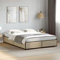 Berkfield Home Bed Frame without Mattress Sonoma Oak 120x190 cm Small Double in Brown