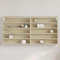 Berkfield Home Vitrine Cabinet Sonoma Oak 100x8.5x50 cm Engineered Wood in Brown