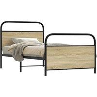 Berkfield Home Bed Frame Without Mattress 100x190 cm Sonoma Oak Engineered Wood in Brown