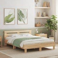 Berkfield Home Bed Frame without Mattress Sonoma Oak 150x200 cm King Size in Brown