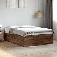 Berkfield Home Bed Frame without Mattress Brown Oak 135x190 cm Double