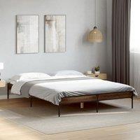 Berkfield Home Bed Frame without Mattress Brown Oak 140x200 cm