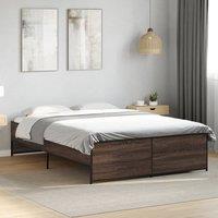 Berkfield Home Bed Frame without Mattress Brown Oak 135x190 cm Double