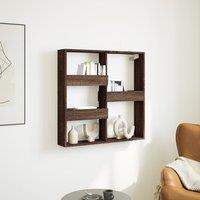 Berkfield Home Wall Cabinet Brown Oak 80x15x80 cm Engineered Wood | Size: 80 x 15 x 80 cm