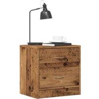 Berkfield Home Bedside Cabinets 2 pcs Old Wood 40x30x40 cm Engineered Wood in Brown | Size: 40 x 30 x 40 cm