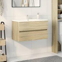 Berkfield Home Sink Cabinet Sonoma Oak 80x38.5x45 cm Engineered Wood