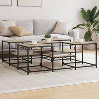 Berkfield Home Coffee Table Sonoma Oak 121x121x40 cm Engineered Wood in Brown | Size: 121 x 121 x 40 cm