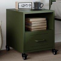 Berkfield Home Bedside Cabinet Olive Green 36x39x43.5 cm Steel
