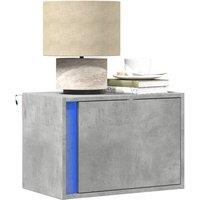 Berkfield Home Wall-mounted Bedside Cabinets with LED Lights 2 pcs Concrete Oak in Grey