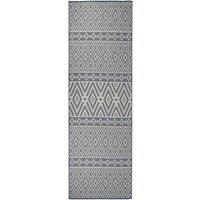 Berkfield Home Outdoor Flatweave Rug 80x250 cm Blue Stripes | Size: Medium