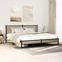 Berkfield Home Metal Bed Frame without Mattress Sonoma Oak 160x200 cm in Brown