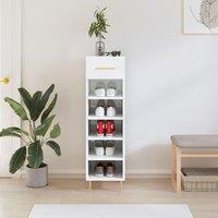 Berkfield Home Shoe Cabinet High Gloss White 30x35x105 cm Engineered Wood | Size: 30 x 35 x 105 cm