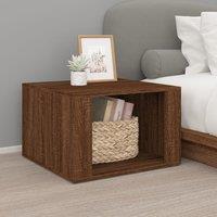 Berkfield Home Bedside Table Brown Oak 57x55x36 cm Engineered Wood | Size: 57 x 55 x 36 cm