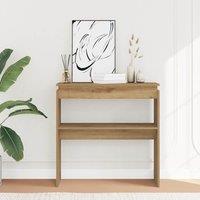 Berkfield Home Console Table Artisan Oak 80x30x80 cm Engineered Wood in Brown | Size: 80 x 30 x 80 cm