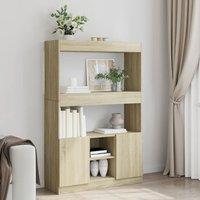Berkfield Home Highboard Sonoma Oak 92x33x140 cm Engineered Wood in Brown | Size: 92 x 33 x 140 cm