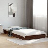 Bed Frame without Mattress Brown Oak 100x200 cm Engineered Wood