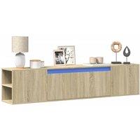 TV Wall Cabinet with LED Sonoma Oak 180x31x39.5 cm