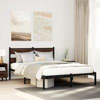 Berkfield Home Bed Frame without Mattress with Headboard Brown Oak 137x190 cm