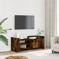 TV Cabinet Smoked Oak 100x35x40 cm Engineered Wood