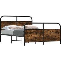 Berkfield Home Bed Frame Without Mattress 120x200 cm Smoked Oak Engineered Wood in Brown | Size: Small Double