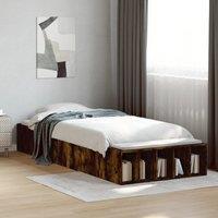 Berkfield Home Bed Frame without Mattress Smoked Oak 75x190 cm Small Single in Brown