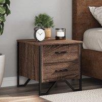 Berkfield Home Bedside Cabinet Brown Oak 40x41x40 cm Engineered Wood | Size: 40 x 41 x 40 cm