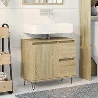 Berkfield Home Bathroom Cabinet Sonoma Oak 65x33x60 cm Engineered Wood in Brown | Size: 65 x 33 x 60 cm