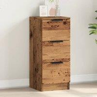 Berkfield Home Sideboard Old Wood 30x30x70 cm Engineered Wood in Brown | Size: 30 x 30 x 70 cm