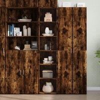 Berkfield Home Highboard Smoked Oak 40x41x185 cm Engineered Wood in Brown | Size: 40 x 41 x 185 cm
