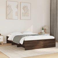 Bed Frame without Mattress Brown Oak 120x190 cm Small Double Engineered Wood