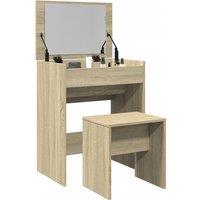 Berkfield Home Dressing Table & Stool Sonoma Oak 60x40x113.5 cm in Brown