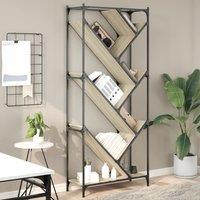 Berkfield Home Bookcase Sonoma Oak 79x30x180 cm Engineered Wood & Metal in Brown | Size: 79 x 30 x 180 cm