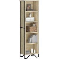 Berkfield Home Bookcase Sonoma Oak 50x31x169 cm Engineered Wood in Brown | Size: 50 x 31 x 169 cm