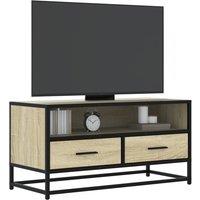 Berkfield Home TV Cabinet Sonoma Oak 80x34.5x40 cm Engineered Wood & Metal in Brown