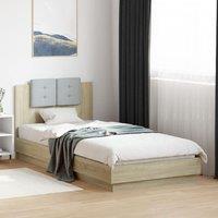 Berkfield Home Bed Frame with LED without Mattress Sonoma Oak 100x200 cm in Brown